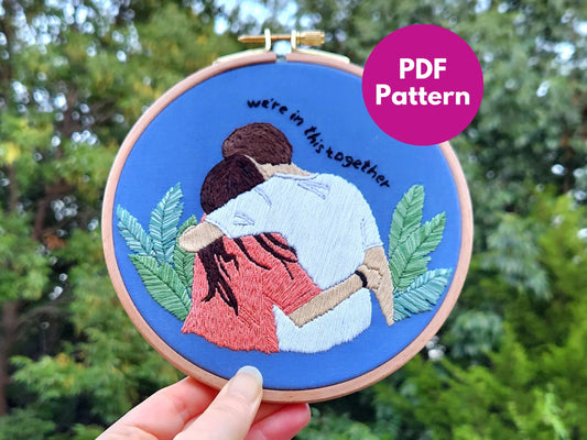 In this Together Couple Embroidery Design